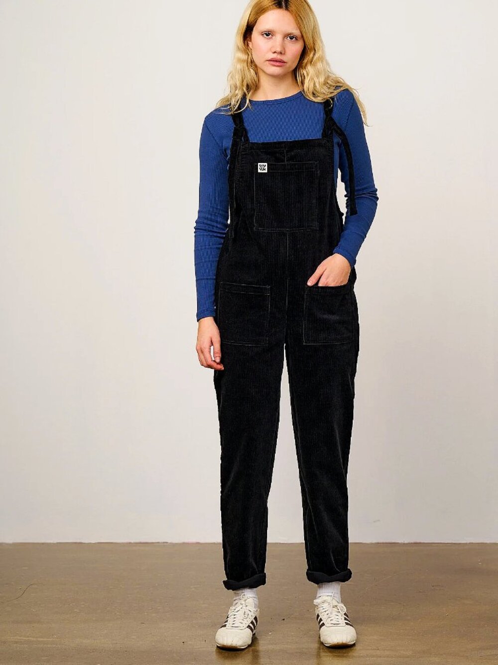Lucy & Yak Original Corduroy Dungarees Black UK 16 / US 12 NWOT Organic Cotton